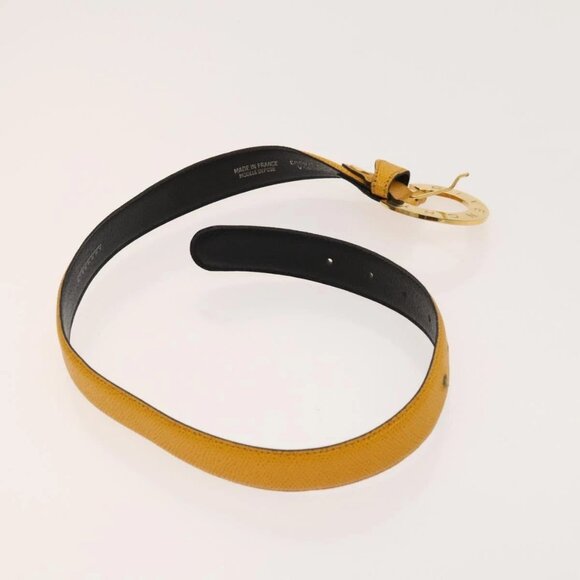 Salvatore Ferragamo Givenchy Belt Leather 2Set Yellow Auth - Picture 3 of 16